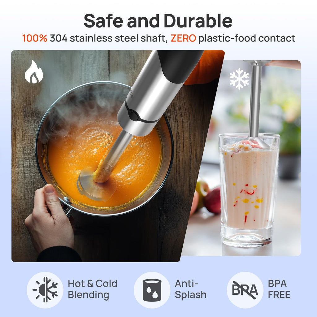 Consciot 7-in-1 Immersion Blender Handheld Max 1100W, Trigger Speed Control
