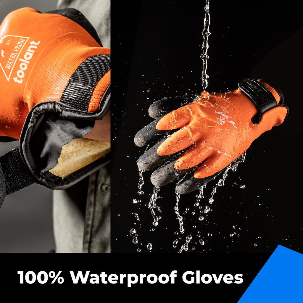 toolant 100% Waterproof Winter Work Gloves, Thermal Insulation with Grip