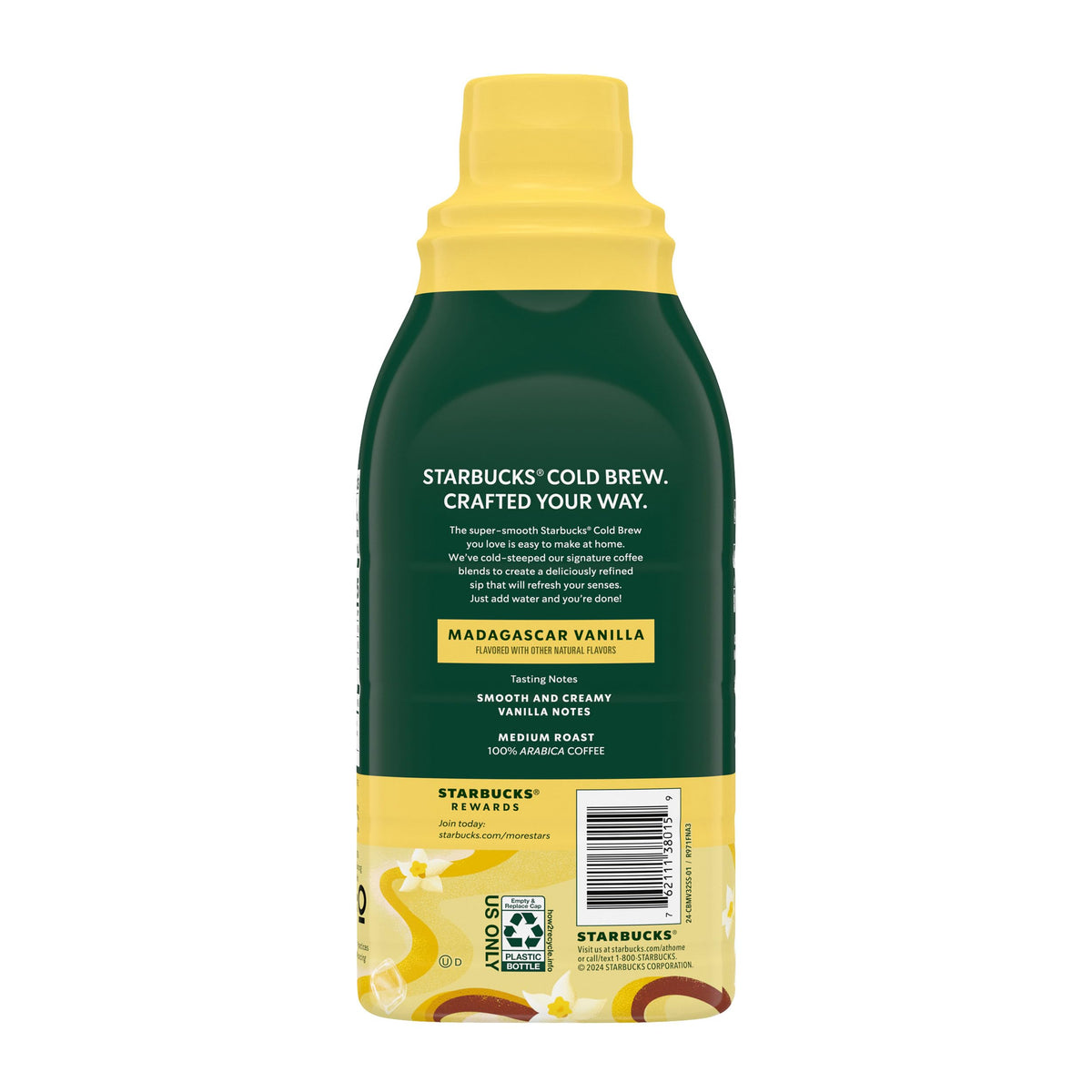 Starbucks Cold Brew Coffee Concentrate, Madagascar Vanilla Flavored Iced Coffee, 32 fl oz