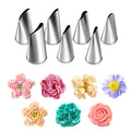 Suuker Fondant Rose Piping Tips Set, 7 Pieces