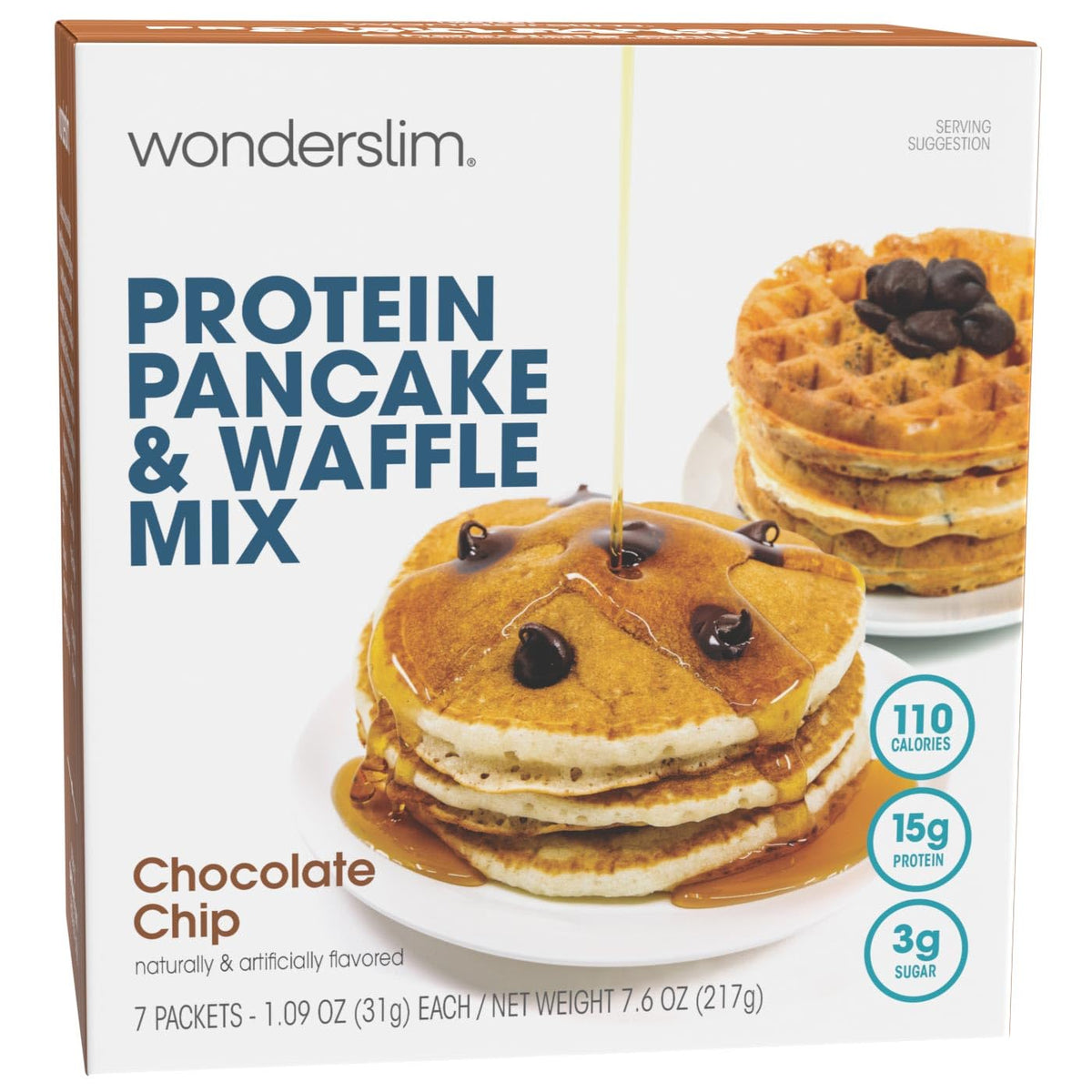 Wonderslim Protein Pancake & Waffle Mix, Low Calorie – 7 Pack (Blueberry)