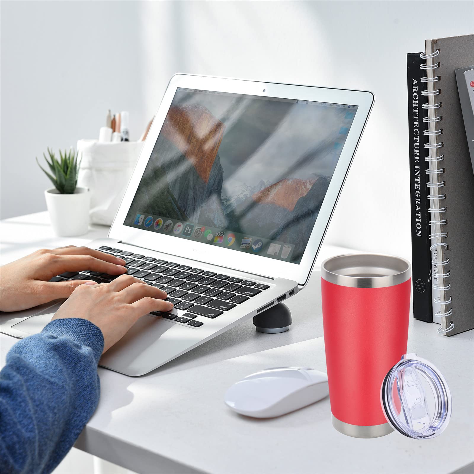 Pandance 20oz Stainless Steel Insulated Tumblers Bulk, Red, 12 Pack