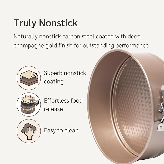 Nonstick 8 Inch Springform Cheesecake Pan | PFOA & BPA Free Non Toxic Spring Form Cake Mold | Best Nontoxic Non Stick Springform Pans for Baking | Leakproof Cake Tin