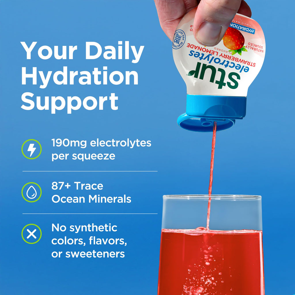 Stur Electrolyte Water Enhancer | Sweetened with Stevia | High in Antioxidant Vitamin C | Sugar Free | Zero Calories | Keto | Vegan | 5 Bottles, Makes 90 Drinks (Black Raspberry)