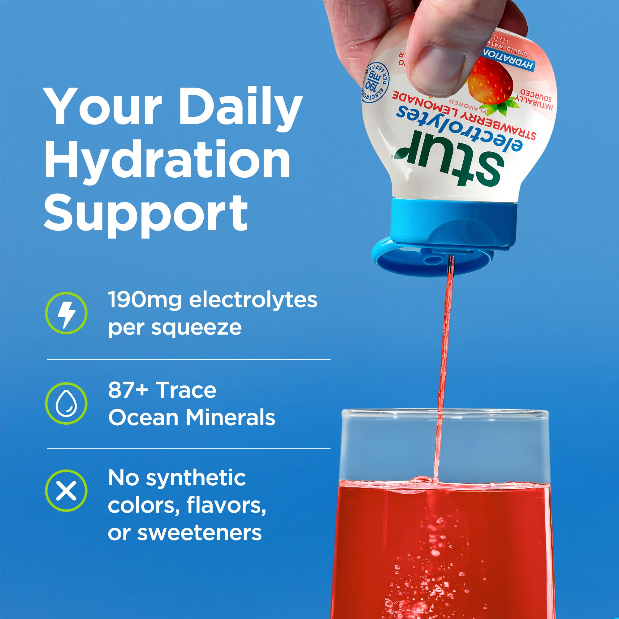 Stur Electrolyte Water Enhancer | Sweetened with Stevia | High in Antioxidant Vitamin C | Sugar Free | Zero Calories | Keto | Vegan | 5 Bottles, Makes 90 Drinks (Black Raspberry)