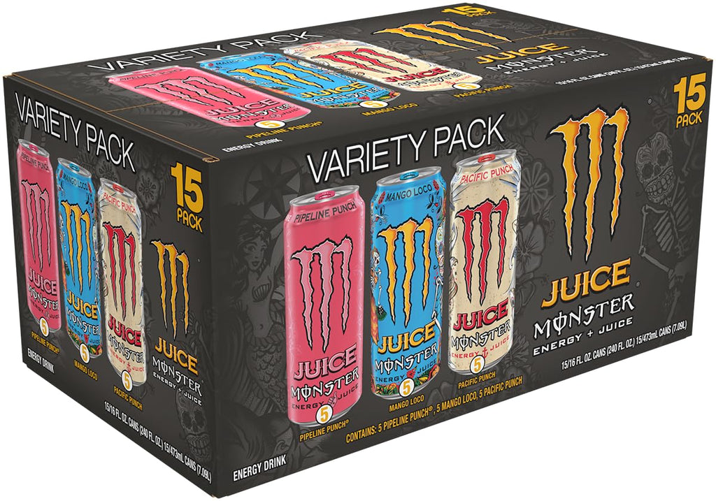 Monster Energy Juice Monster Variety Pack, PPMLPP, Energy Drink, 16 Ounce