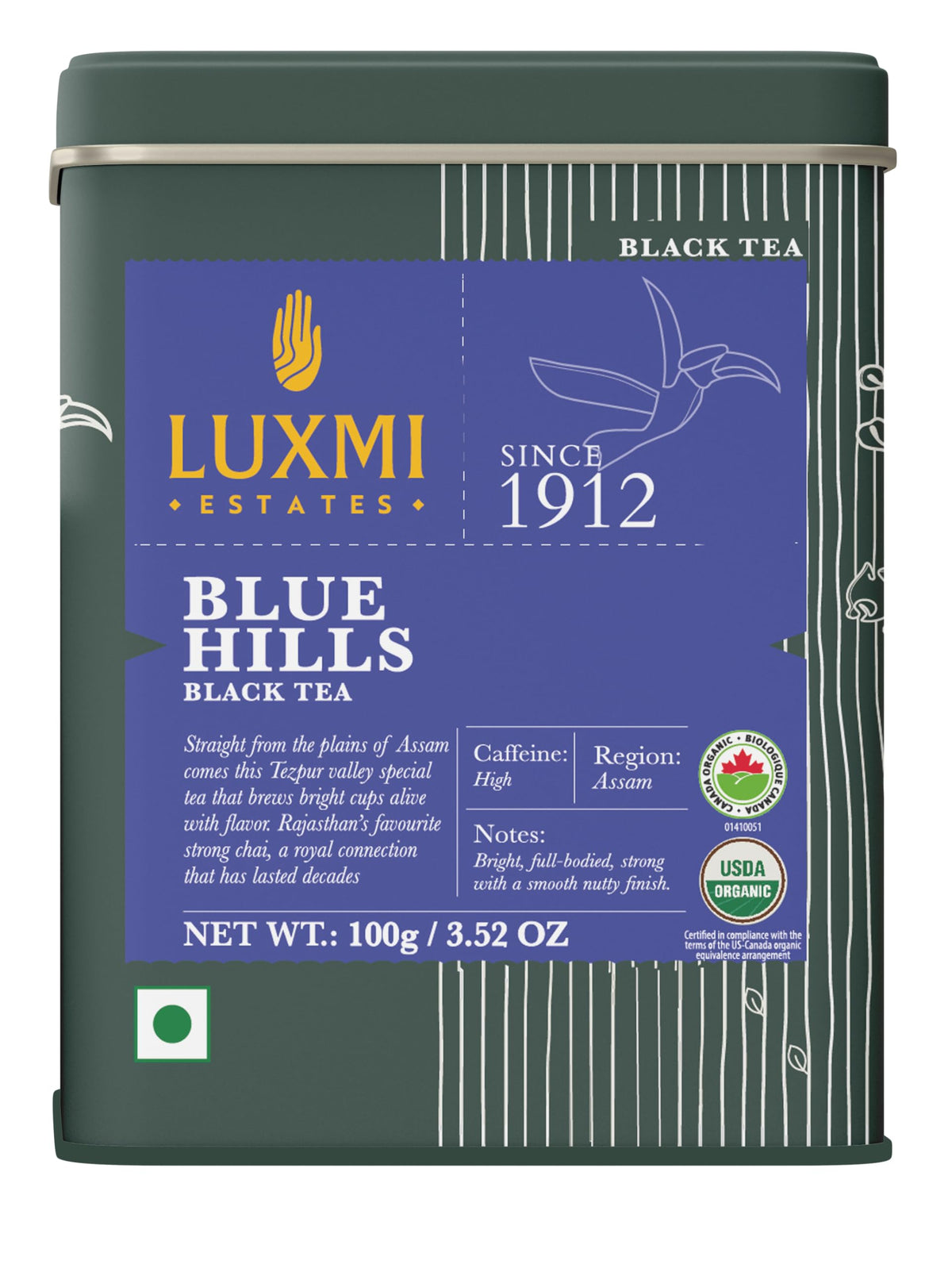 Luxmi Estates Queen of the Hills Organic Black Tea (50 Tea Bags) Caffeinated Tea Bags For A Morning Boost and Natural Energy, With Certified Organic Darjeeling Makaibari Black Tea