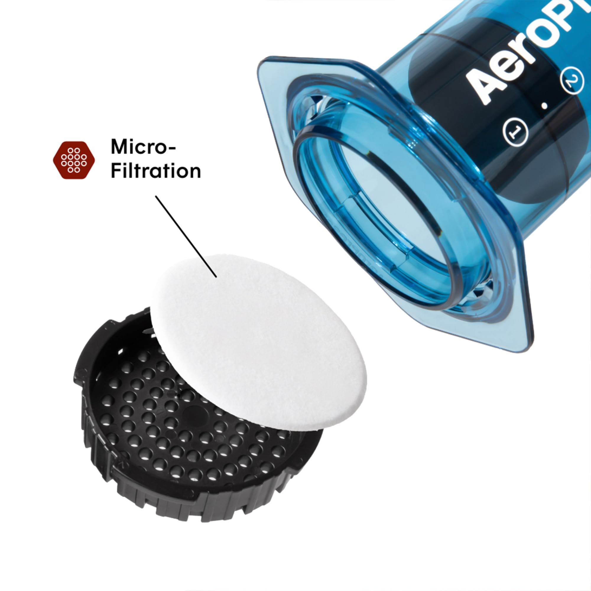 AeroPress Clear Blue Coffee Press, French Press, Pour-Over & Espresso Style