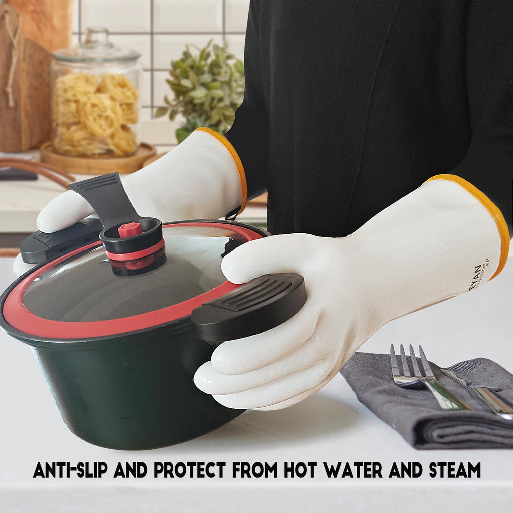 DEYAN Silicone BBQ Grill & Oven Gloves, 600°F Heat Resistant, 10/XL