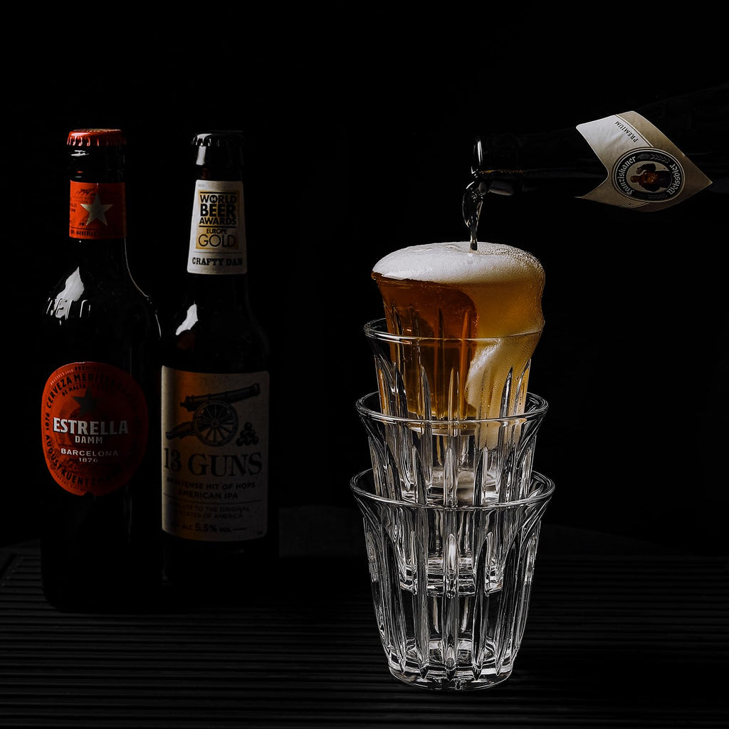 MHW-3BOMBER Shot Glasses Set of 6 Small Glass Cups 3OZ Latte Glasses for Espresso, Whiskey, Vodka, Spirits & Liquors G6190-OS