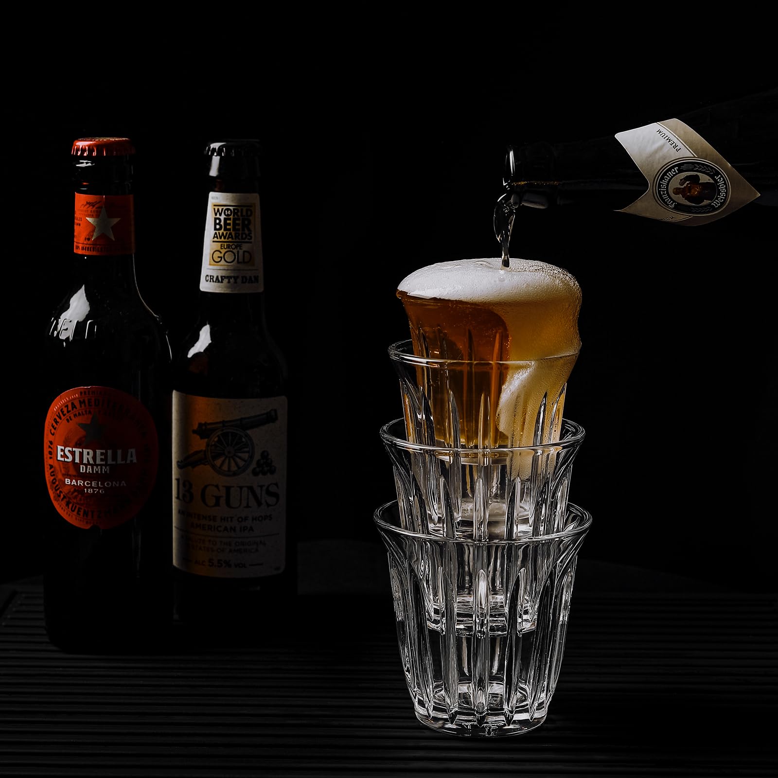 MHW-3BOMBER Shot Glasses Set of 6 Small Glass Cups 3OZ Latte Glasses for Espresso, Whiskey, Vodka, Spirits & Liquors G6190-OS