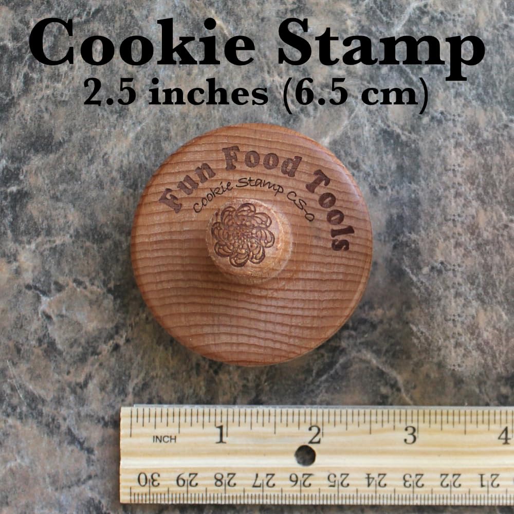 Fun Food Tools, Wood Cookie Stamp, 2.5 Inch (Hanukah Menorah CS-084)