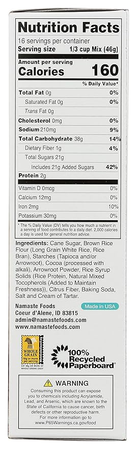 Namaste Foods, Gluten-Free Chocolate Cake Mix, Allergen-Free, 26-Ounce Boxes (Pack of 6)