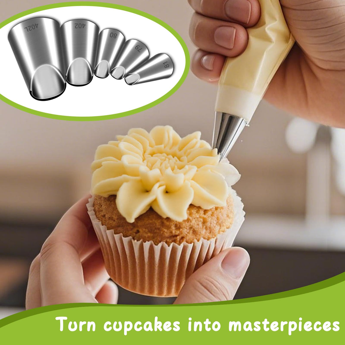 Suuker 5 Pieces Chrysanthemum Piping Tips Set