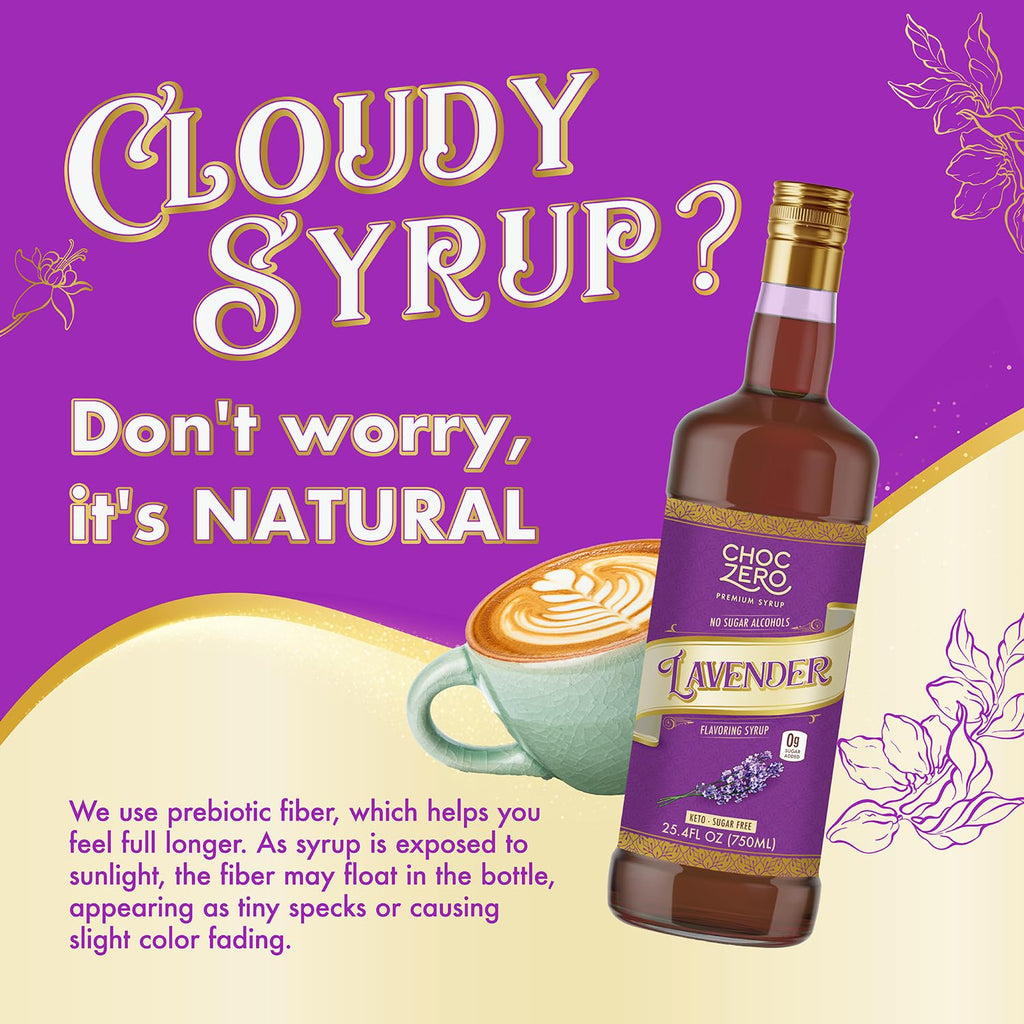 ChocZero Sugar Free Lavender Coffee Syrup, 25.4 fl oz