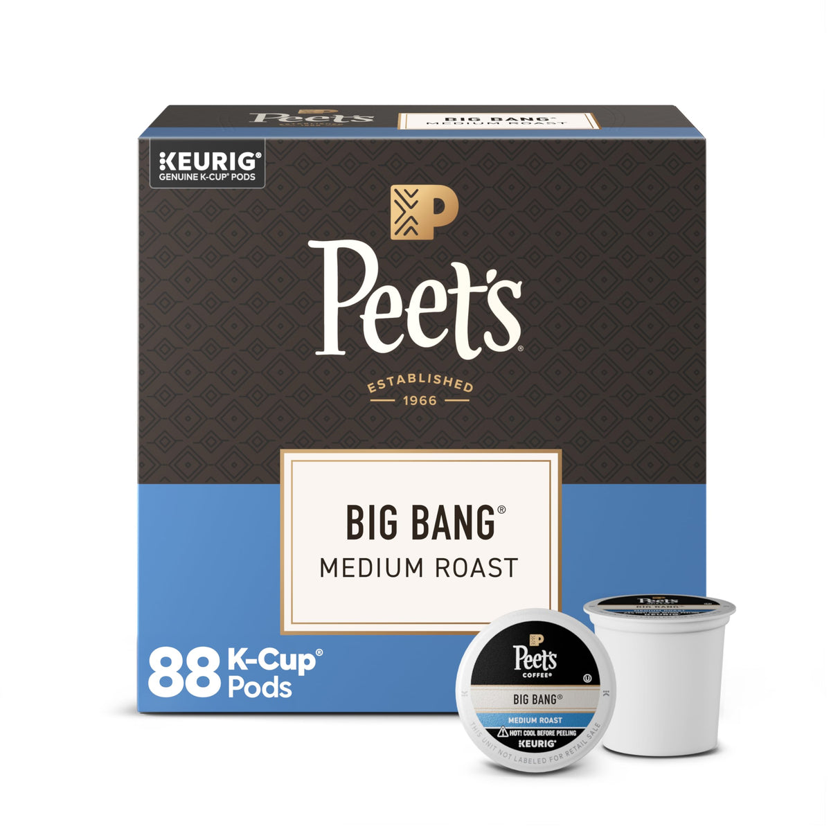 Peet's Coffee Coffee Pods, Medium Roast, Single Origin Brazil, 88 K Cups