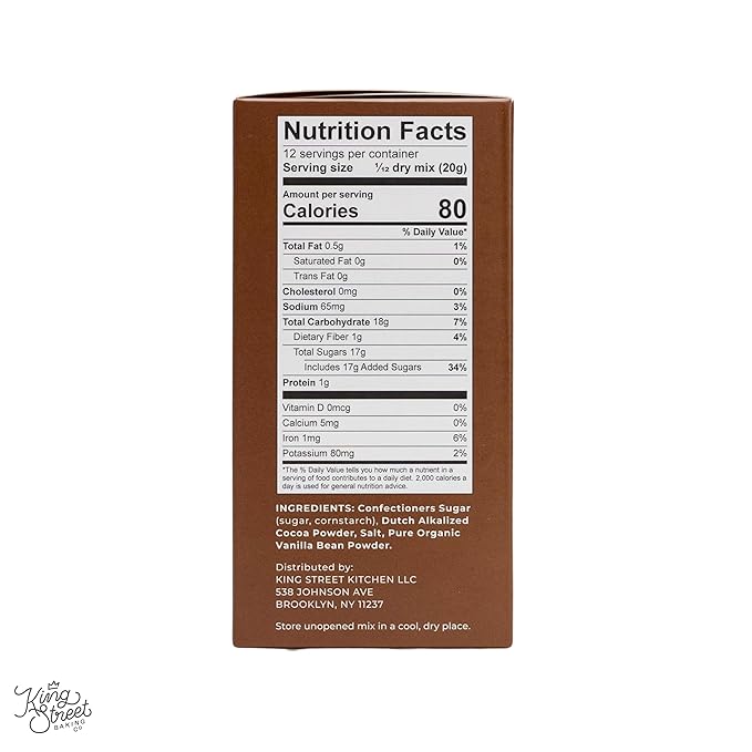 King Street Baking Co Chocolate Frosting Mix - 4 Ingredient Icing for Cake - Real Cocoa, Vanilla - Frosts 12 Cupcakes (3Pack)