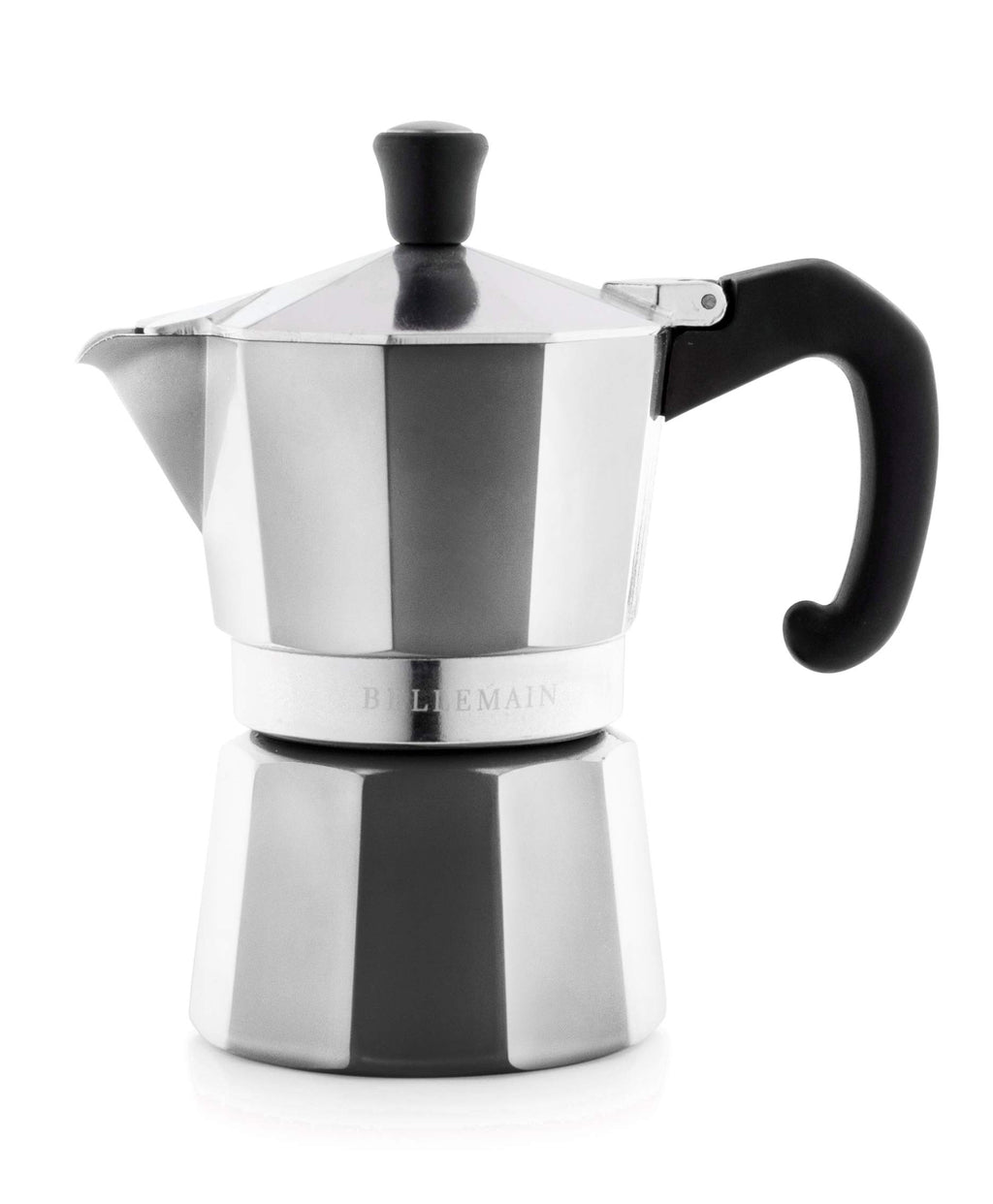 Bellemain Stovetop Espresso Maker, Italian Moka Pot, 3-Cup Silver
