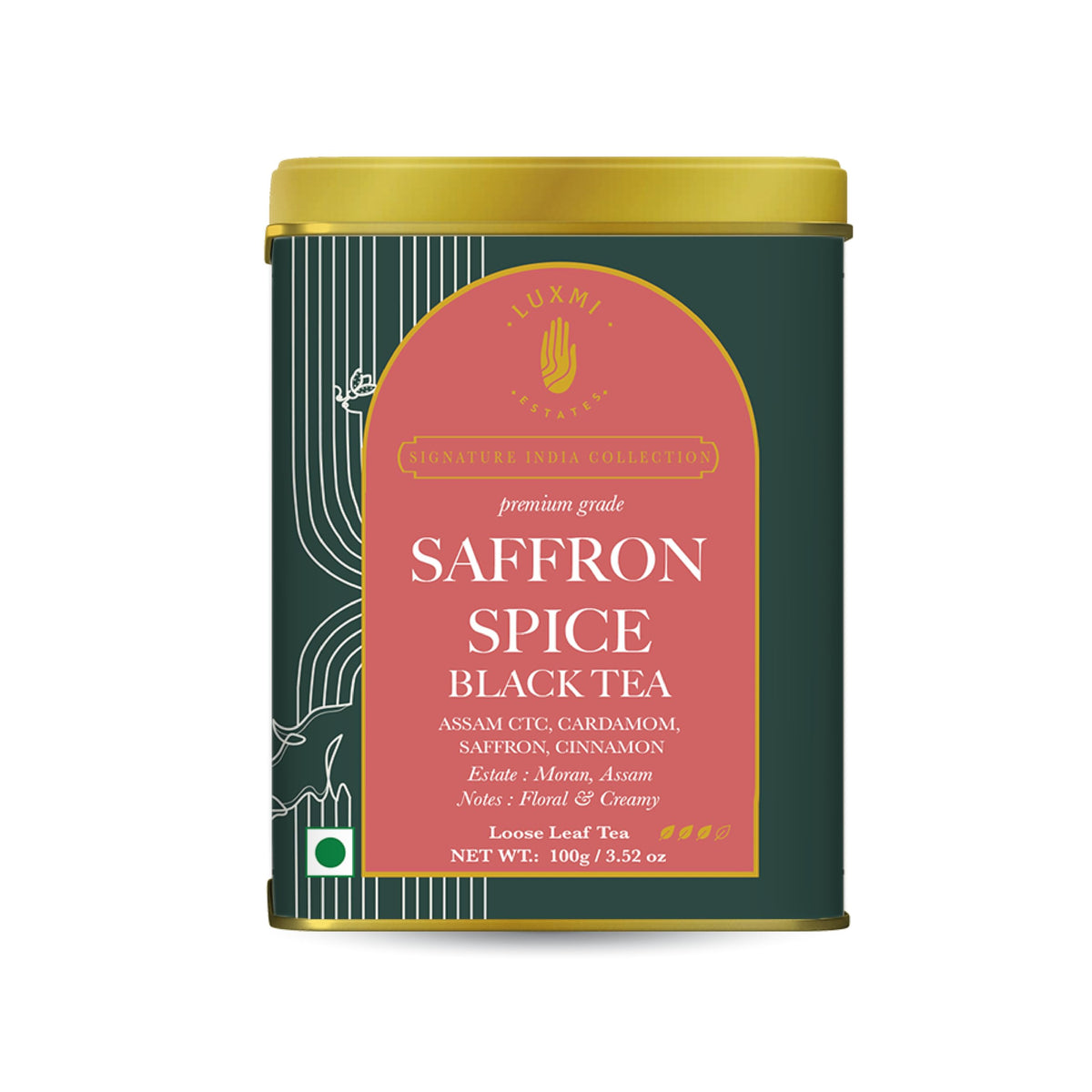 Luxmi Estates Kolkata Masala Chai | 100 gm | Signature India Collection | Assam CTC Tea | Black tea collection | Organic Strong tea | Antioxidants | Assam Valley tea | Fennel, Ginger Tea, Cardamom, Cinnamon, Star Anise