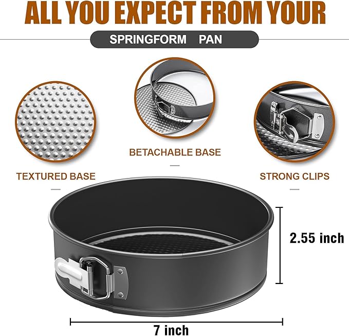 7 Inch Springform Pan Round Non Stick Cheesecake Pan Durable Baking Cake Pans with Removable Bottom Cake Molds for Baking