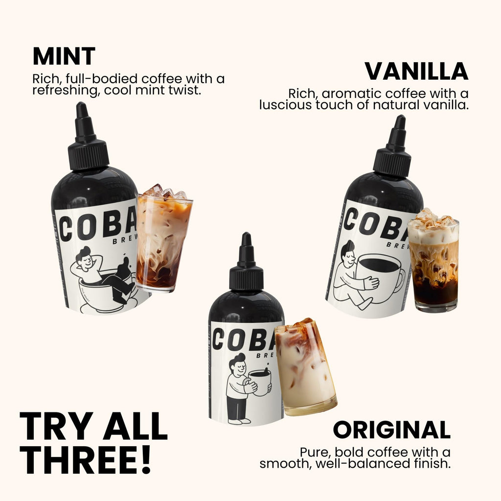 COBA Premium Coffee Concentrate: Bold & Extra Strong Kick - 20x Cups | Instant Cold Brew/ Hot Coffee in Seconds | Specialty, Fair Trade, Organic, Medium Roast, Dairy Free | 2 TEASPOONS/Cup | Rich Flavor (8 Fl Oz (Pack of 1), Vanilla)