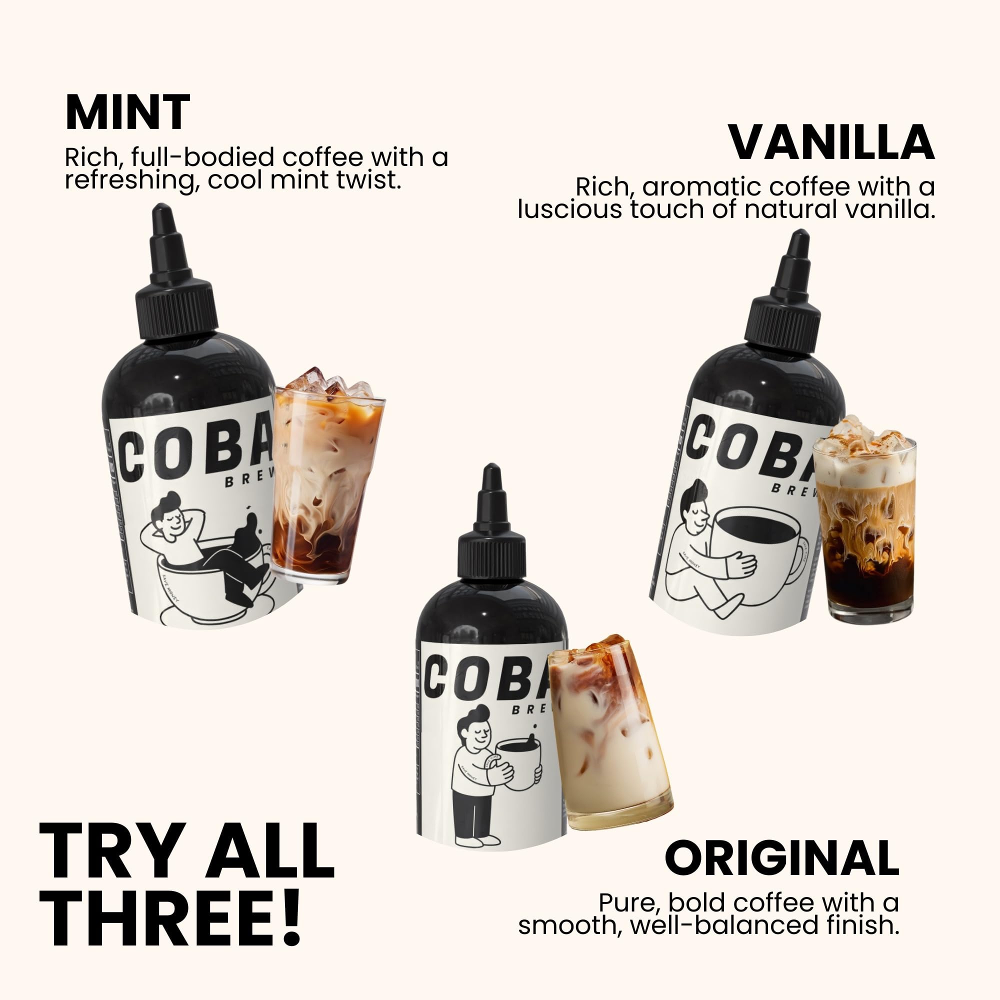 COBA Premium Coffee Concentrate: Bold & Extra Strong Kick - 20x Cups | Instant Cold Brew/ Hot Coffee in Seconds | Specialty, Fair Trade, Organic, Medium Roast, Dairy Free | 2 TEASPOONS/Cup | Rich Flavor (8 Fl Oz (Pack of 1), Vanilla)