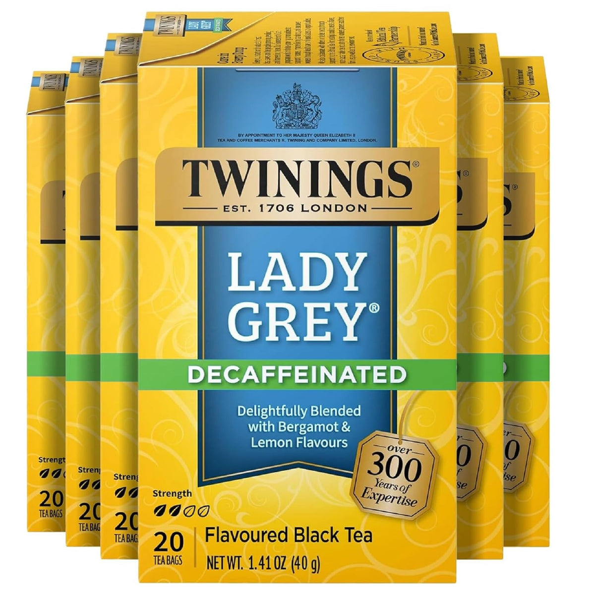 Twinings English Breakfast Black Tea Individually Wrapped Bags, 20 Count (Pack of 6), Flavourful, Robust, Caffeinated, Enjoy Hot or Iced, 120 Teabags