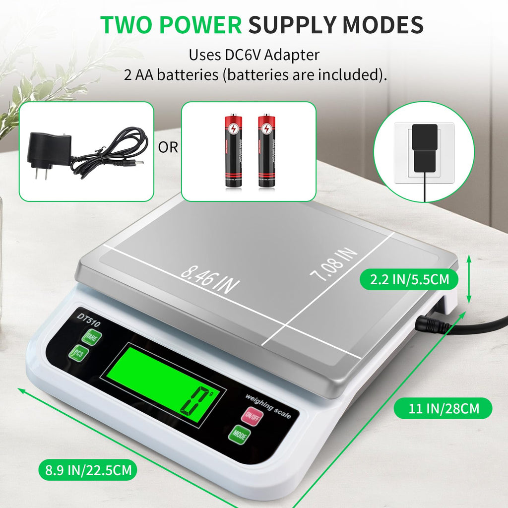LNXDMWMS Large Digital Kitchen Scale 40kg/88lbs with Tare and PCS Funtion