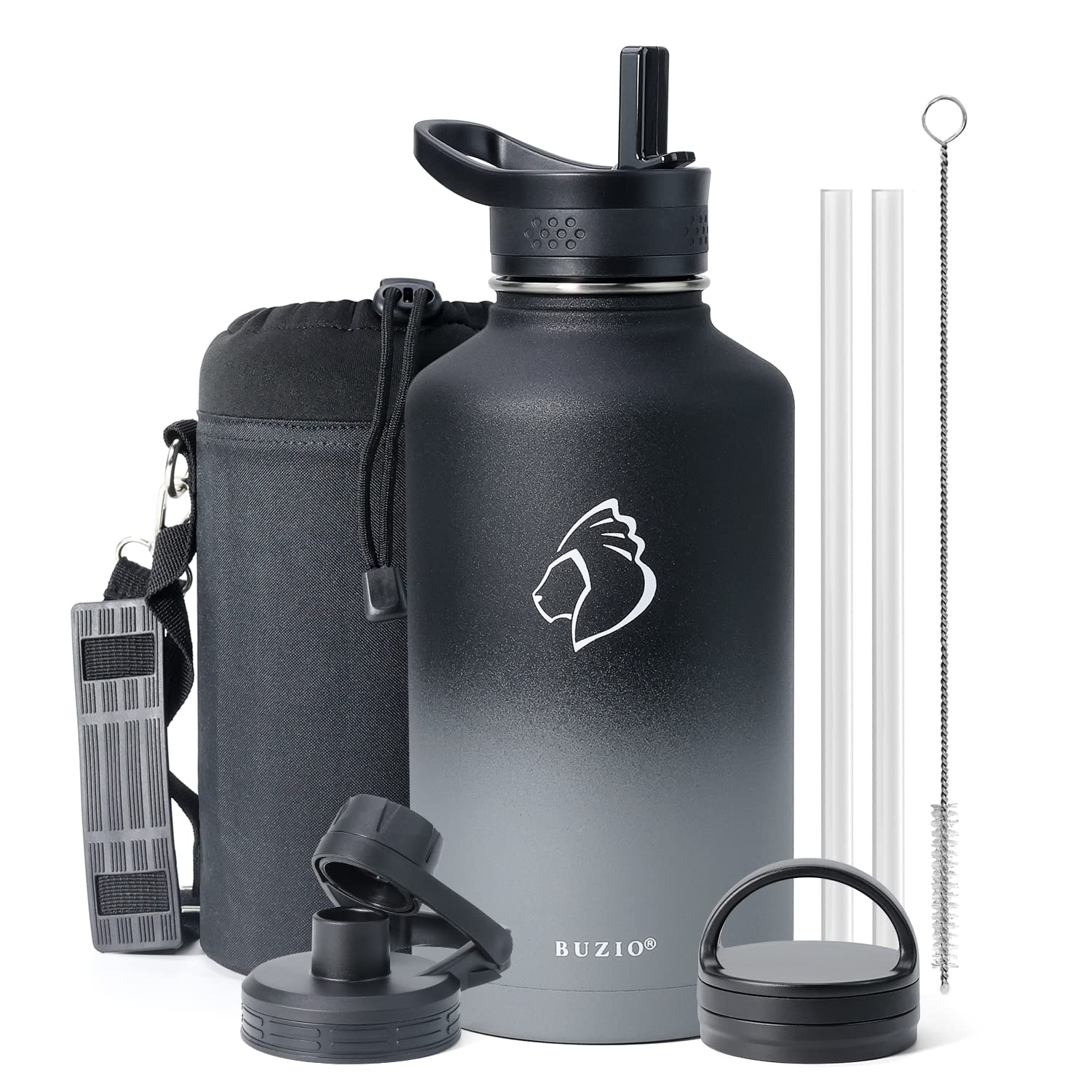 BUZIO Half Gallon Water Jug Insulated Stainless Steel (Cold for 48 Hrs)