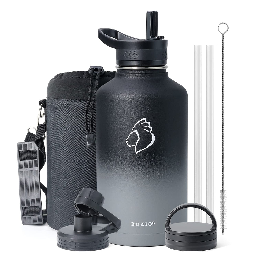 BUZIO Half Gallon Water Jug Insulated Stainless Steel (Cold for 48 Hrs)