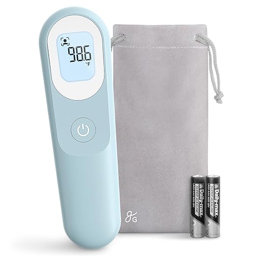 Greater Goods No-Touch Infrared Digital Thermometer for Adults, Kids, and Babies, Forehead Thermometer with Ergonomic Grip, Fever Alarm