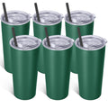 VEGOND 20oz Tumbler Stainless Steel Tumbler with Lid And Straw Vacuum Insulated Double Wall Travel Coffee Mug(dark green package 6)