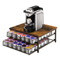Coffee Pod Drawer Holder Capsule Storage Organizer 2 Tier Coffee Pods Holder With Sliding Baskets for 72 Capacity K Pod, Suit for Home Office Cafe Counter (Black)