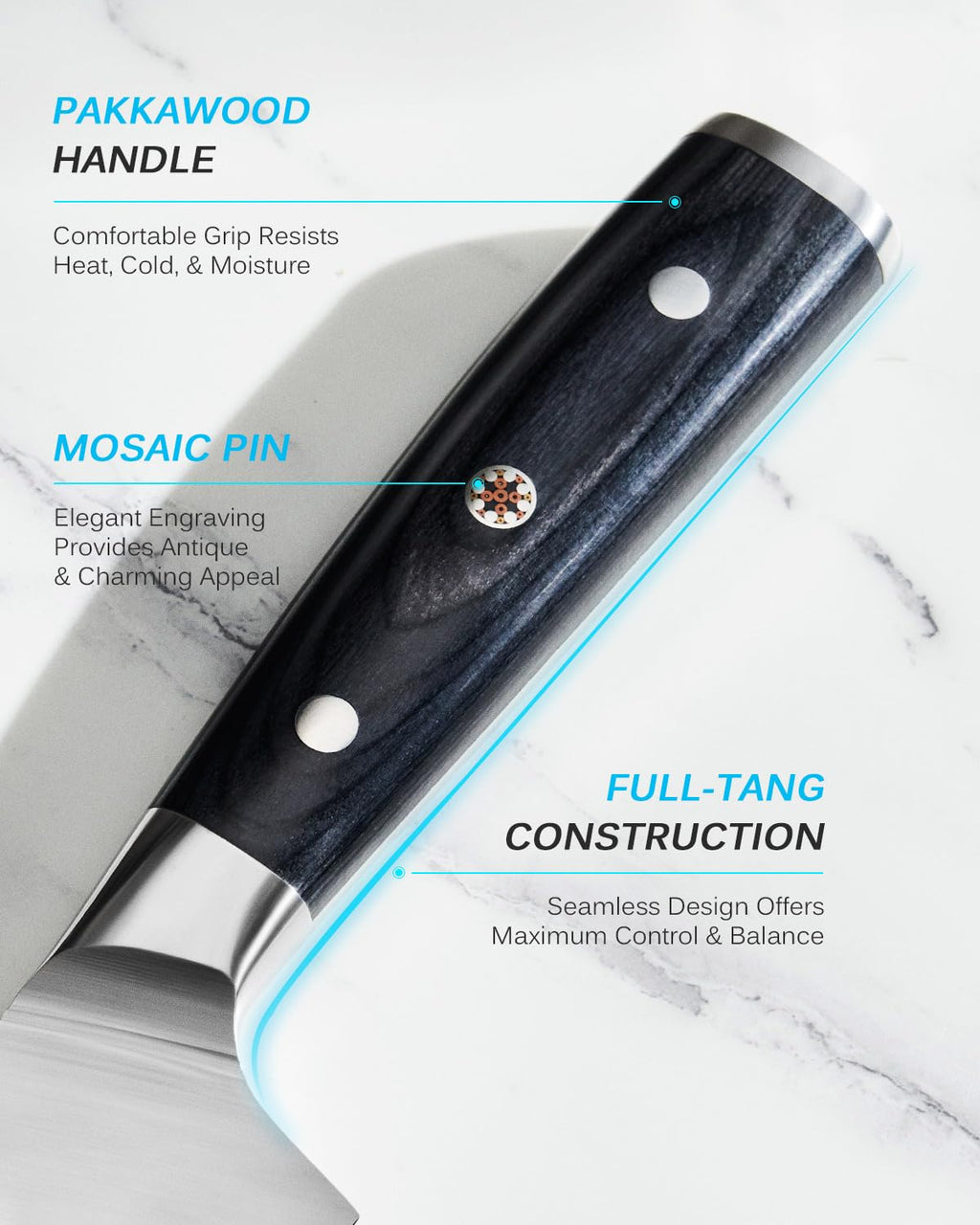 KYOKU 8" Chef Knife - Japanese High Carbon Steel Meat Vegetable Knife