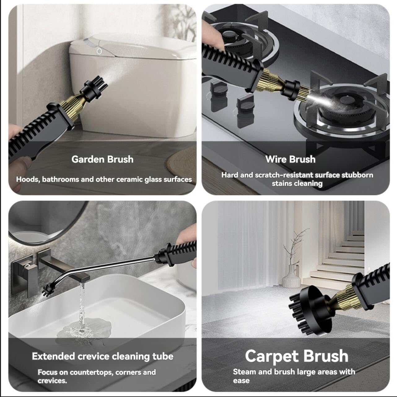 Foandbevi Handheld Steam Cleaner, 2500W High Pressure Multi-Surface Steam Cleaner for Home Use, Car Steamer For Cleaning Auto Detailing Kitchen Floors Tools