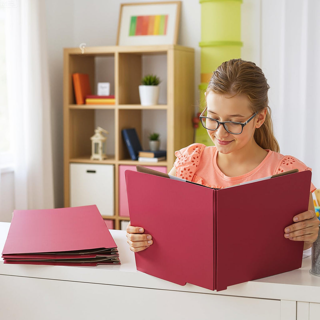 Skyygemm 24 Pack Classification Folders, Letter Size,2 Dividers,Dark Red