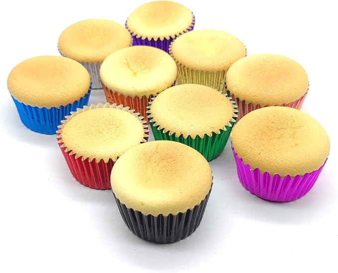 Standard Hot Pink Foil Cupcake Liners Muffin Baking Cups for Party and More, 100-Count
