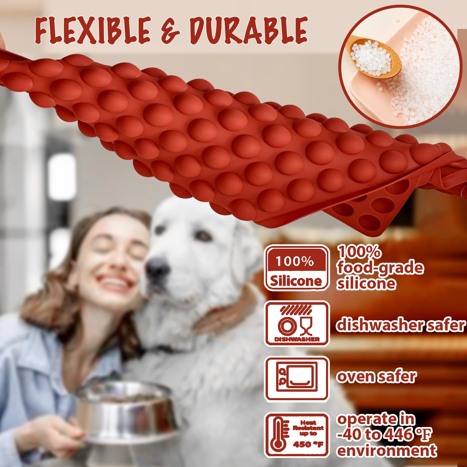 HKNMTT Mini Semi Sphere Shape Molds Silicone, 2x148 Cavities Round Baking Moulds for Dog Treats Snack Candy Chocolate Chip Cookie Wax Yogurt Melts, Oven Safe Small Half Ball Pellet Sheets
