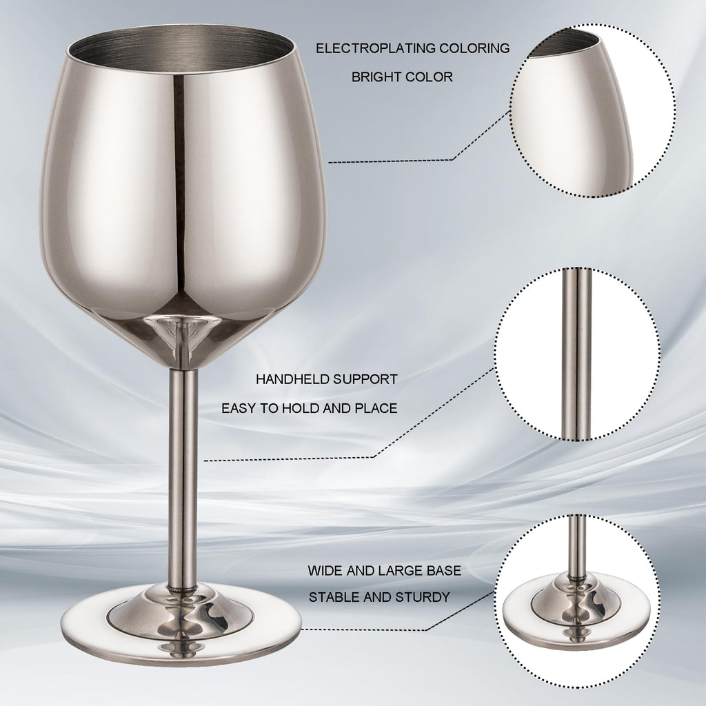 UNISWEET Shot Glasses, 2 oz Shot Glass Set, Stainless Steel Shot Glasses, Mini Wine Glass Perfect for Tasting Brandy,Suitable for family dinner party, bar tools, gifts(set of 2) (Silver)