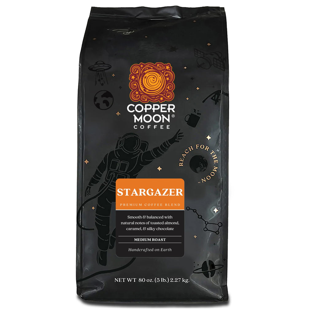 Copper Moon Whole Bean Coffee, Medium Roast, Stargazer Blend, 5 lb