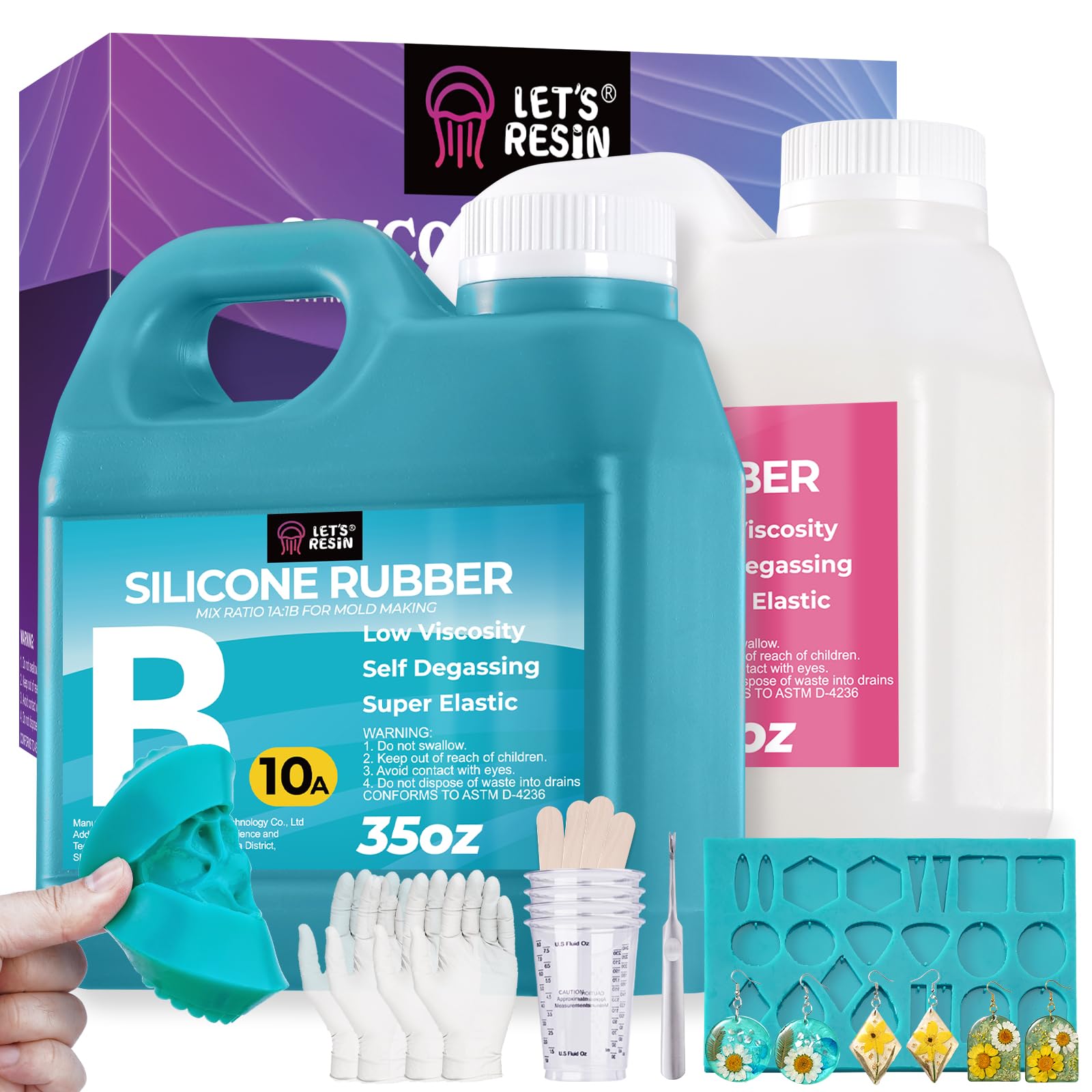 LET'S RESIN Super Elastic Silicone Mold Making Kit 10A