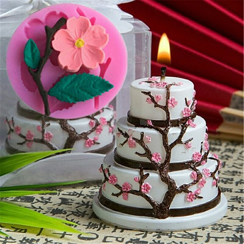 DD-life 9 Pcs Flowers Fondant Molds Silicone for Cupcake Dessert