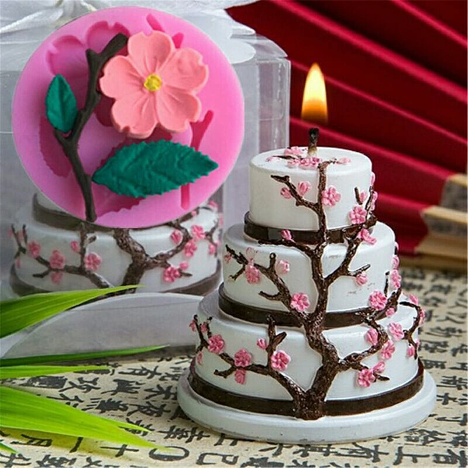 DD-life 9 Pcs Flowers Fondant Molds Silicone for Cupcake Dessert