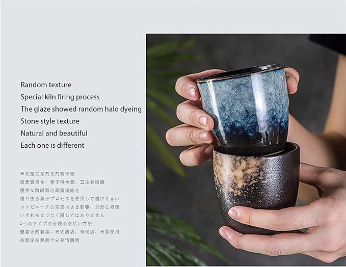 Ceramic Tea Cup, Kung Fu Tea set, Coffee Cup, Yerba Mate Set 4-piece companion cup set (Grey)
