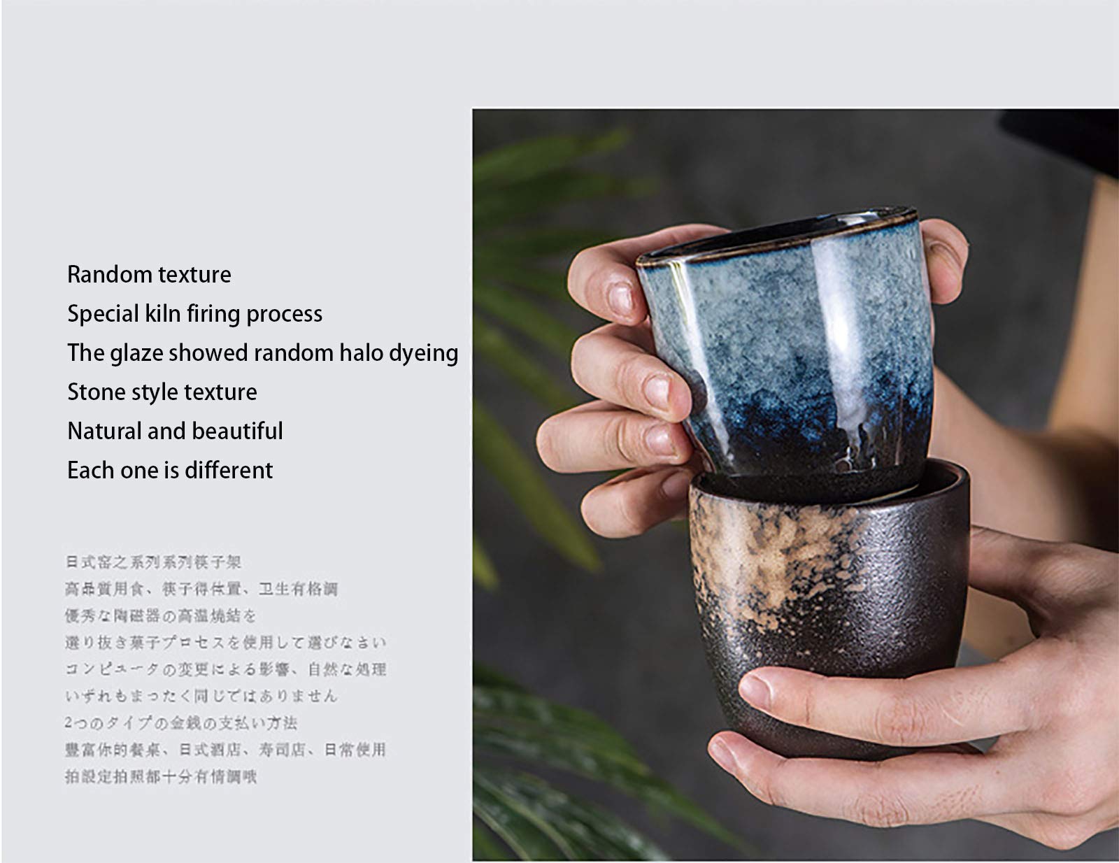 Lxuwbd Ceramic Tea Cup, Kung Fu Tea set, Coffee Cup, Yerba Mate Set 4-piece companion cup set (4 colors)