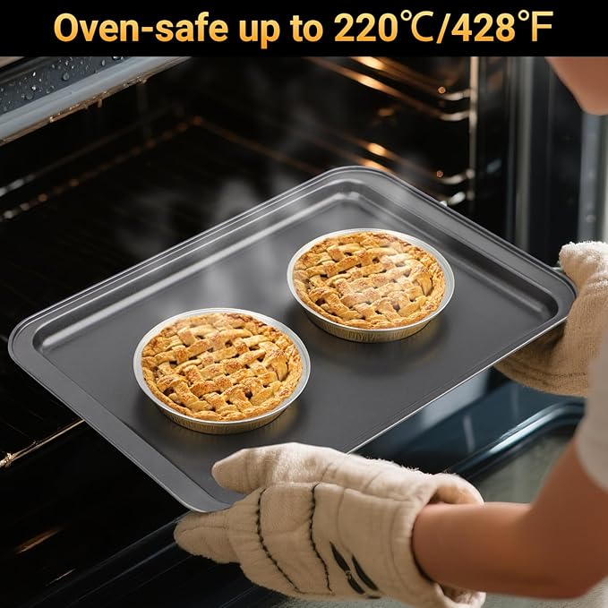 EUSOAR Gold Cupcake Liners, 25pcs 10oz/275ml Creme Brulee Cups Cupcake Liners Holiday, Round Aluminum Muffin Pans with Lids Flan Bread Pie Tart Brownie Holders for Bakery Wedding Birthday Party