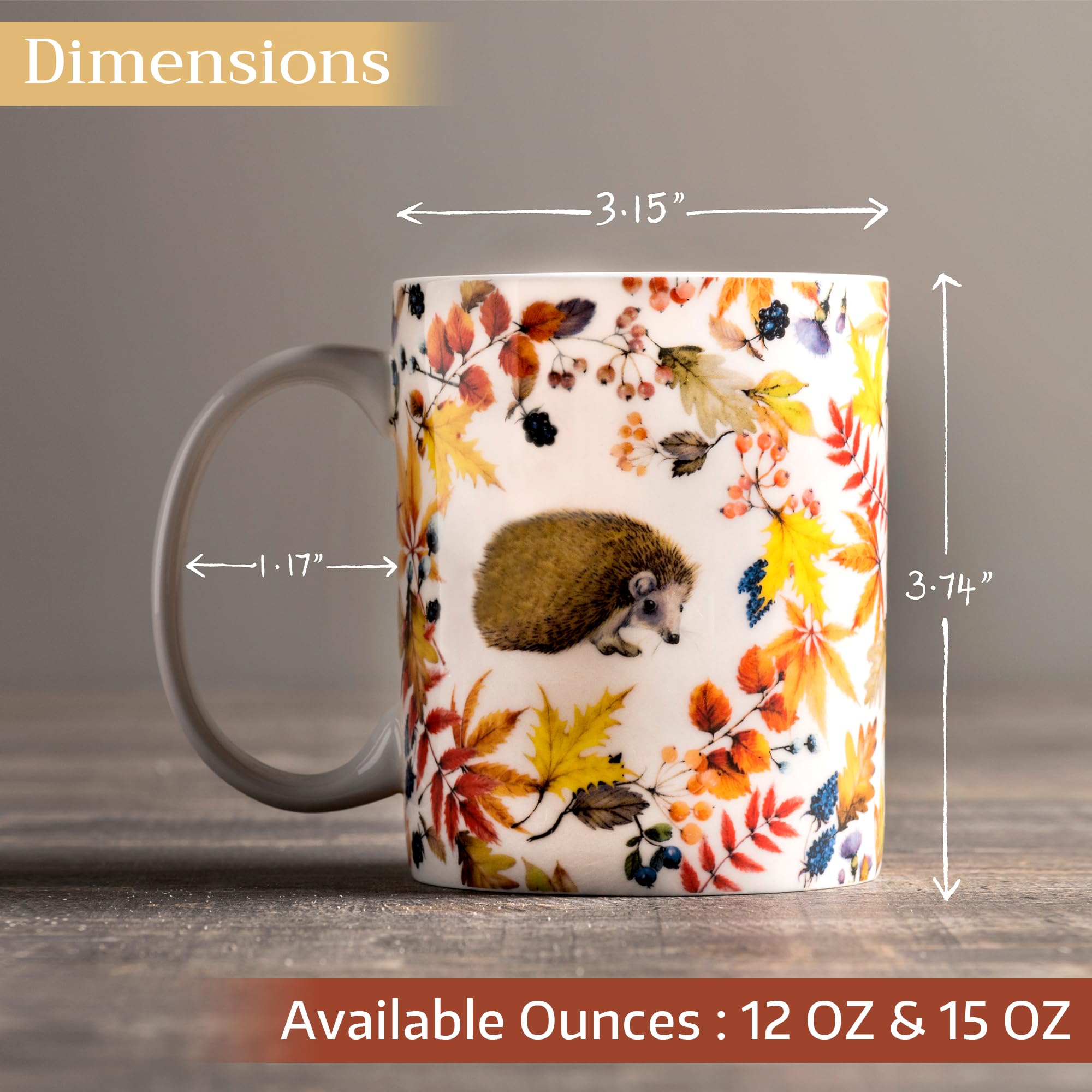 Maison d' Hermine Coffee Mug with Handles Tea Cups (12 Ounce, Pack of 1)