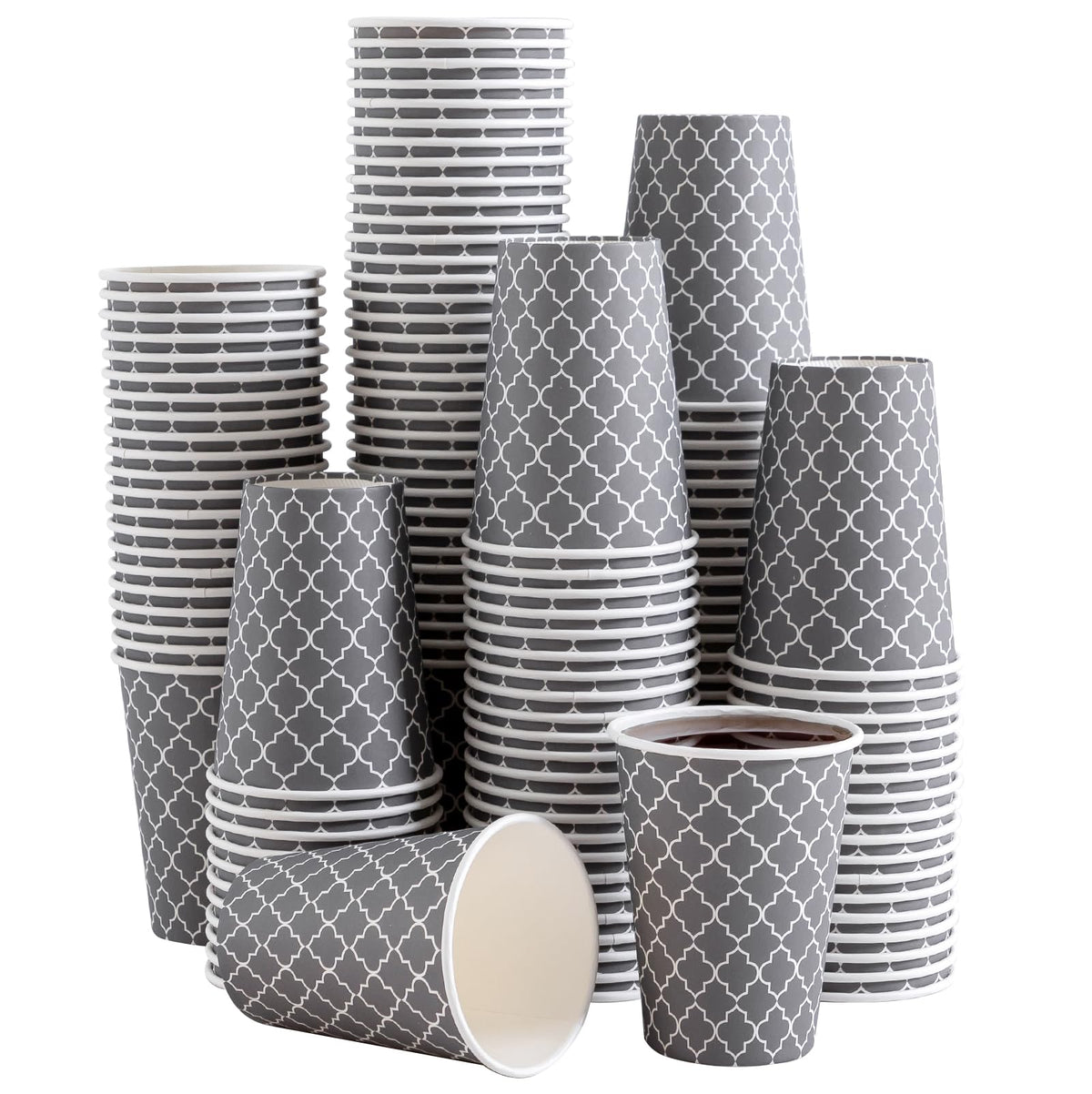 Lamosi Coffee Cups 12 oz 180 Pack, Disposable Paper Coffee Cups, Hot Cups