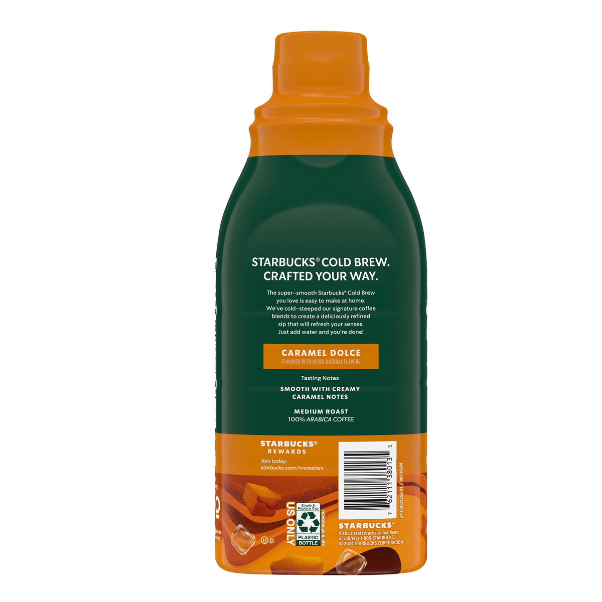 Starbucks Cold Brew Coffee Concentrate, Caramel Dolce Flavored Iced Coffee, 32 fl oz