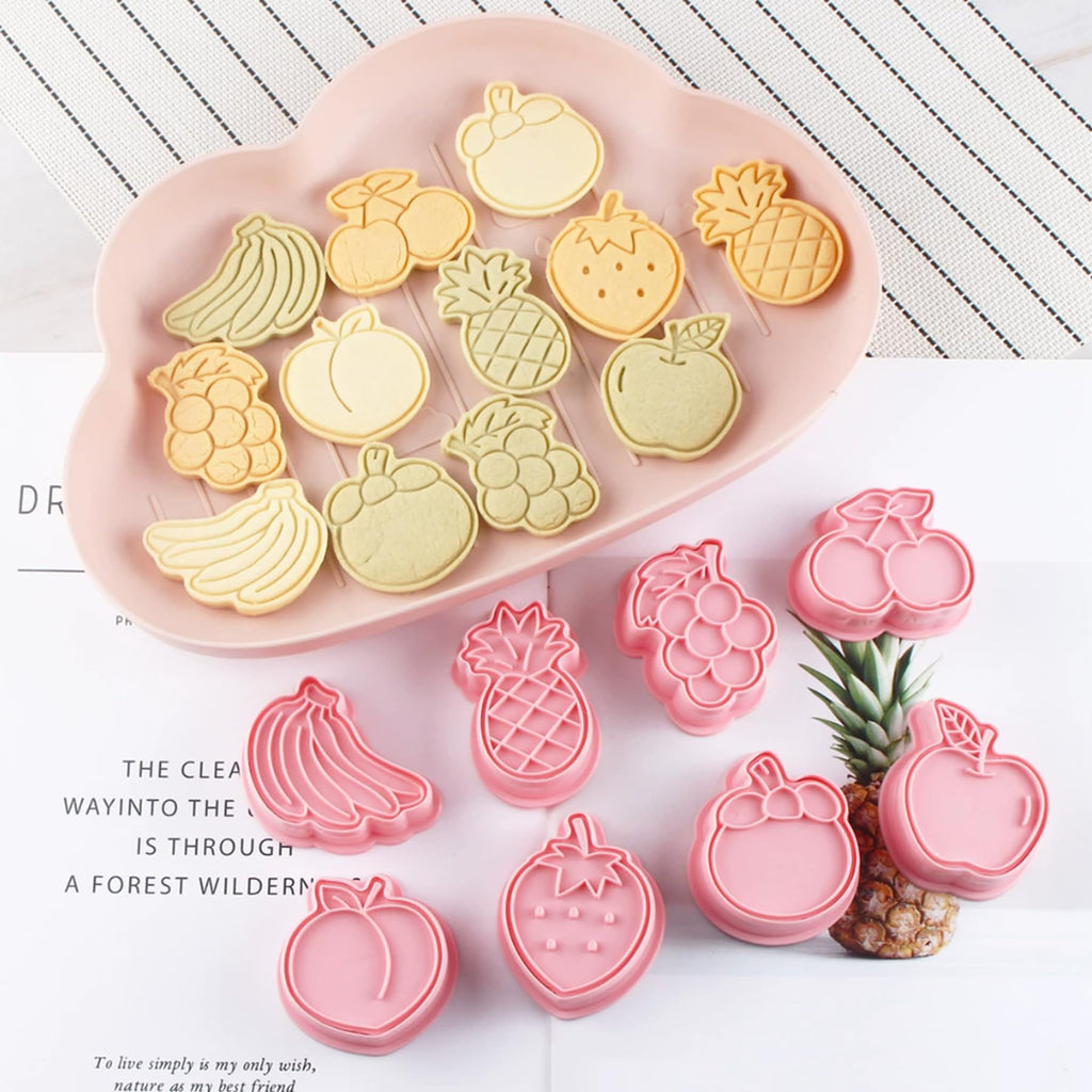 Heart Cookie Cutter Set, 10 Pcs 3D Pressable Biscuit Cutter and Stamps, Valentine's Day Cookie Molds Wedding Party DIY Cake Decorating Kit (B10)